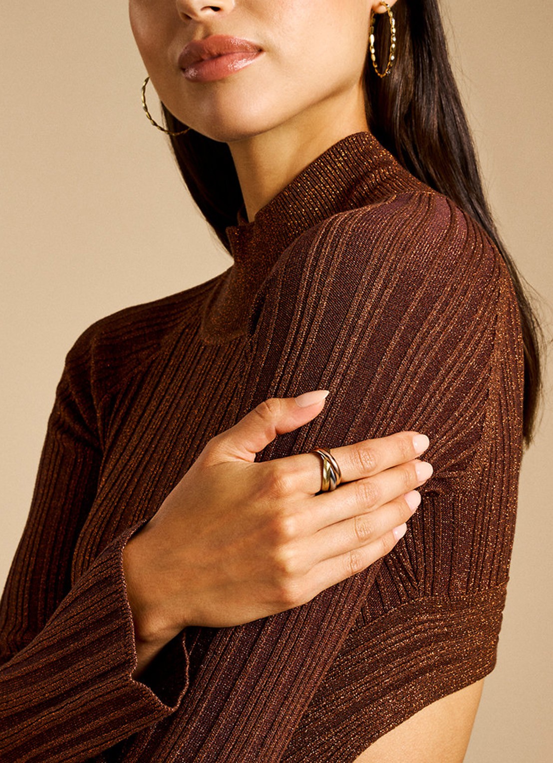 Fossil Harlow ring verguld JF04807998 - detail 4 goud