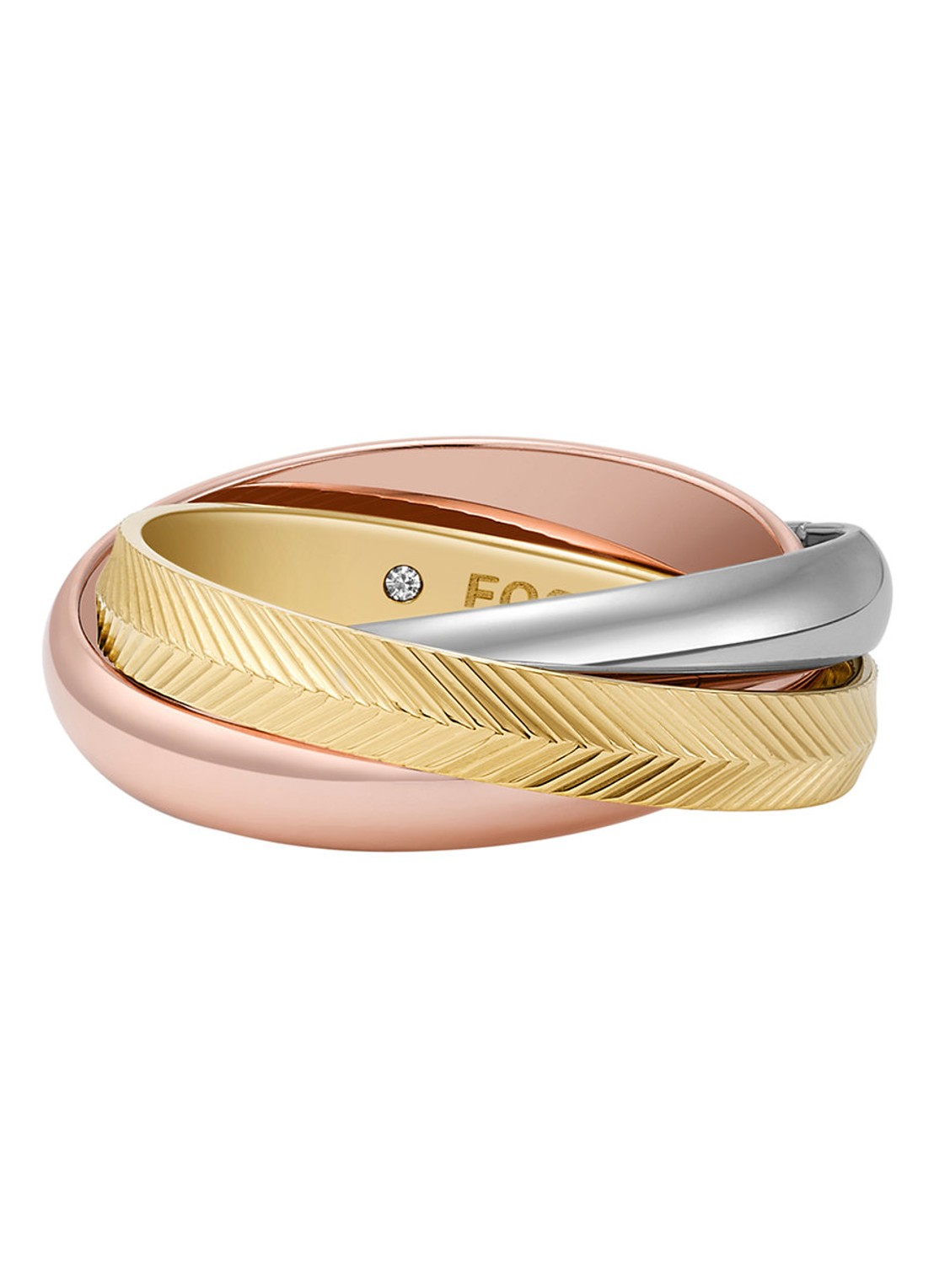 Fossil Harlow ring verguld JF04807998 - voorkant 5 goud