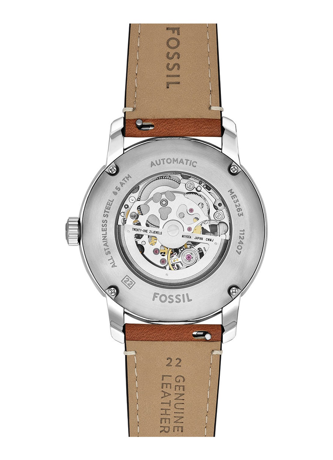 Fossil Heritage horloge ME3263 - detail 3 zilver