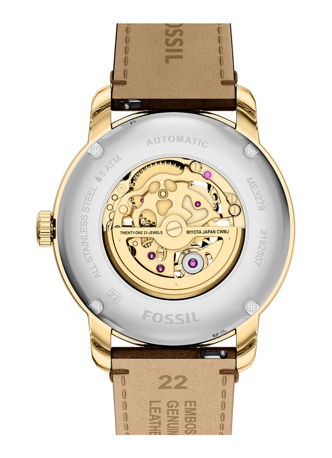Fossil Heritage horloge ME3279 - detail 3 goud