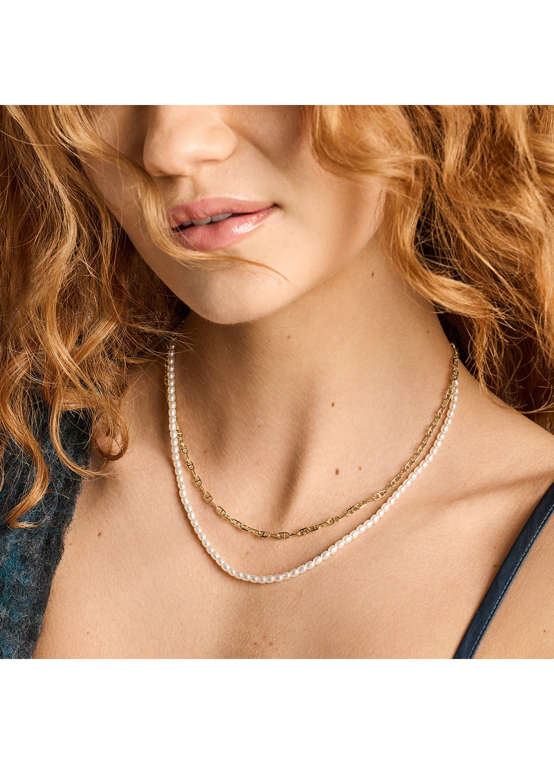 Fossil Heritage ketting verguld  JA7321710 - detail 4 goud