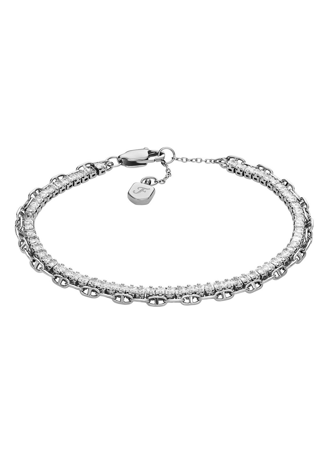 Fossil Heritage schakelarmband JA7273040 - voorkant 4 zilver