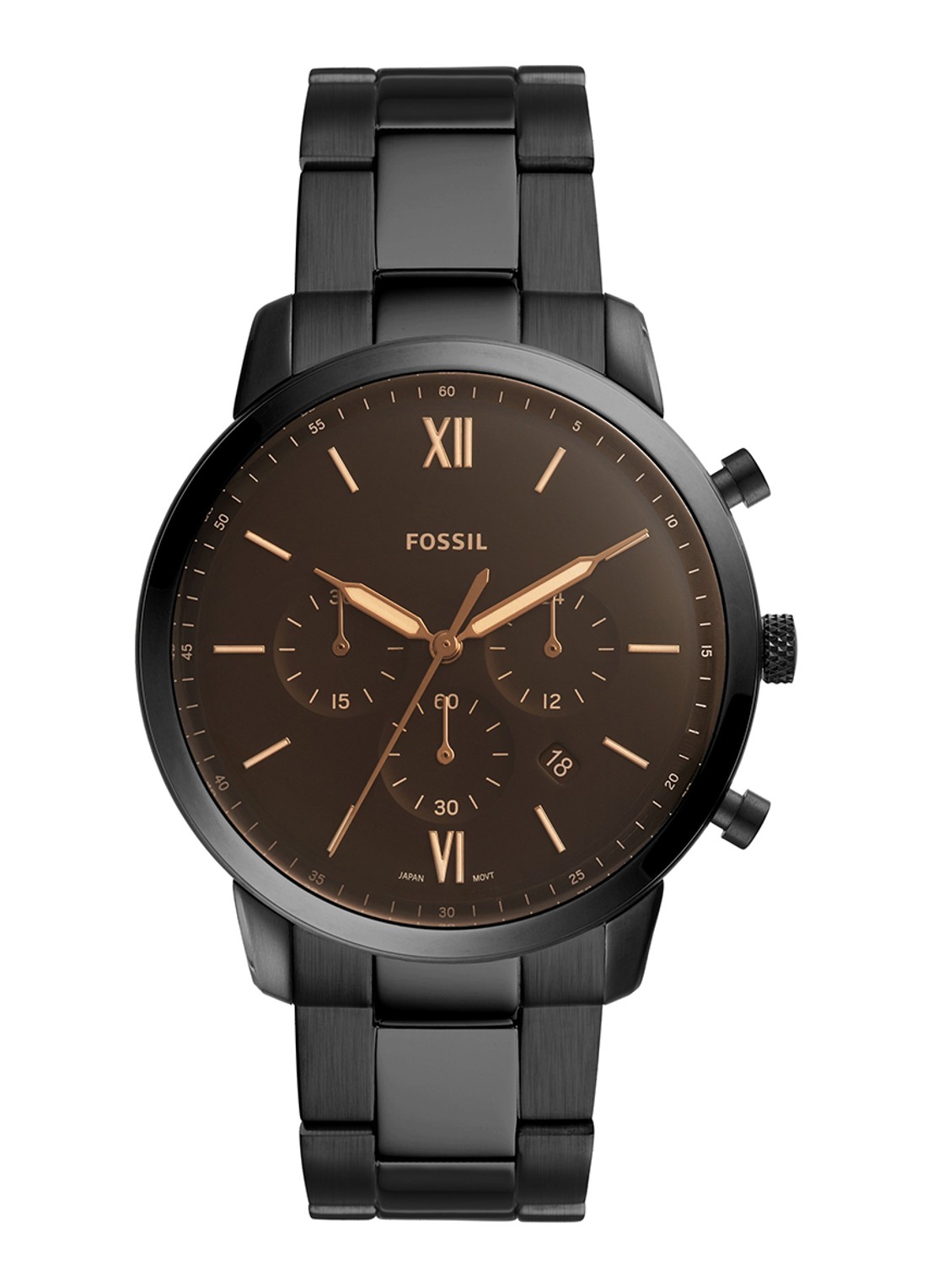 Fossil Horloge FS5525 - voorkant zwart
