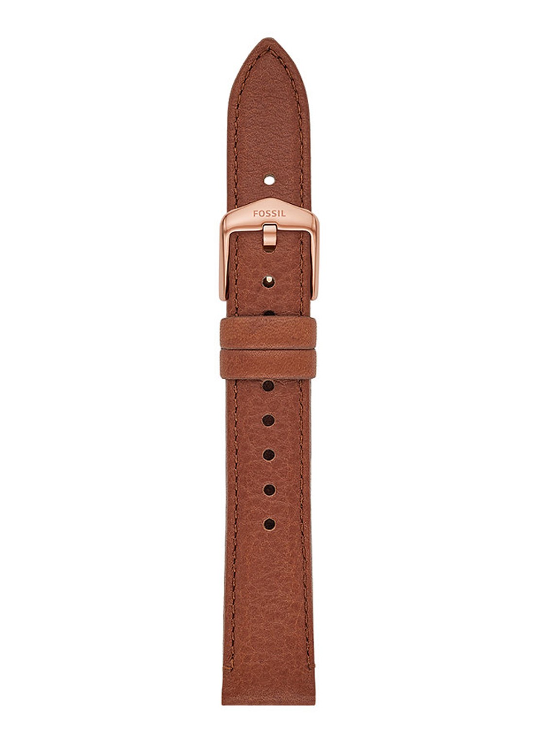 Fossil Horlogeband van leer S161088 - voorkant cognac