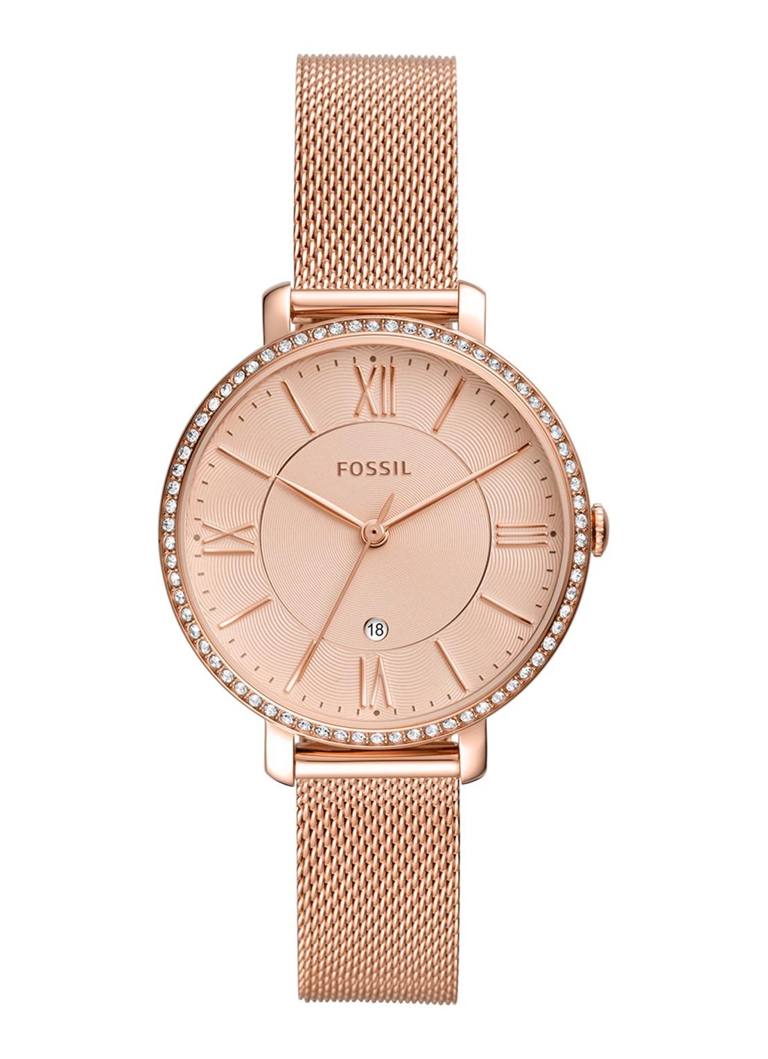 Fossil Jacqueline horloge ES4628 - voorkant 3 roségoud