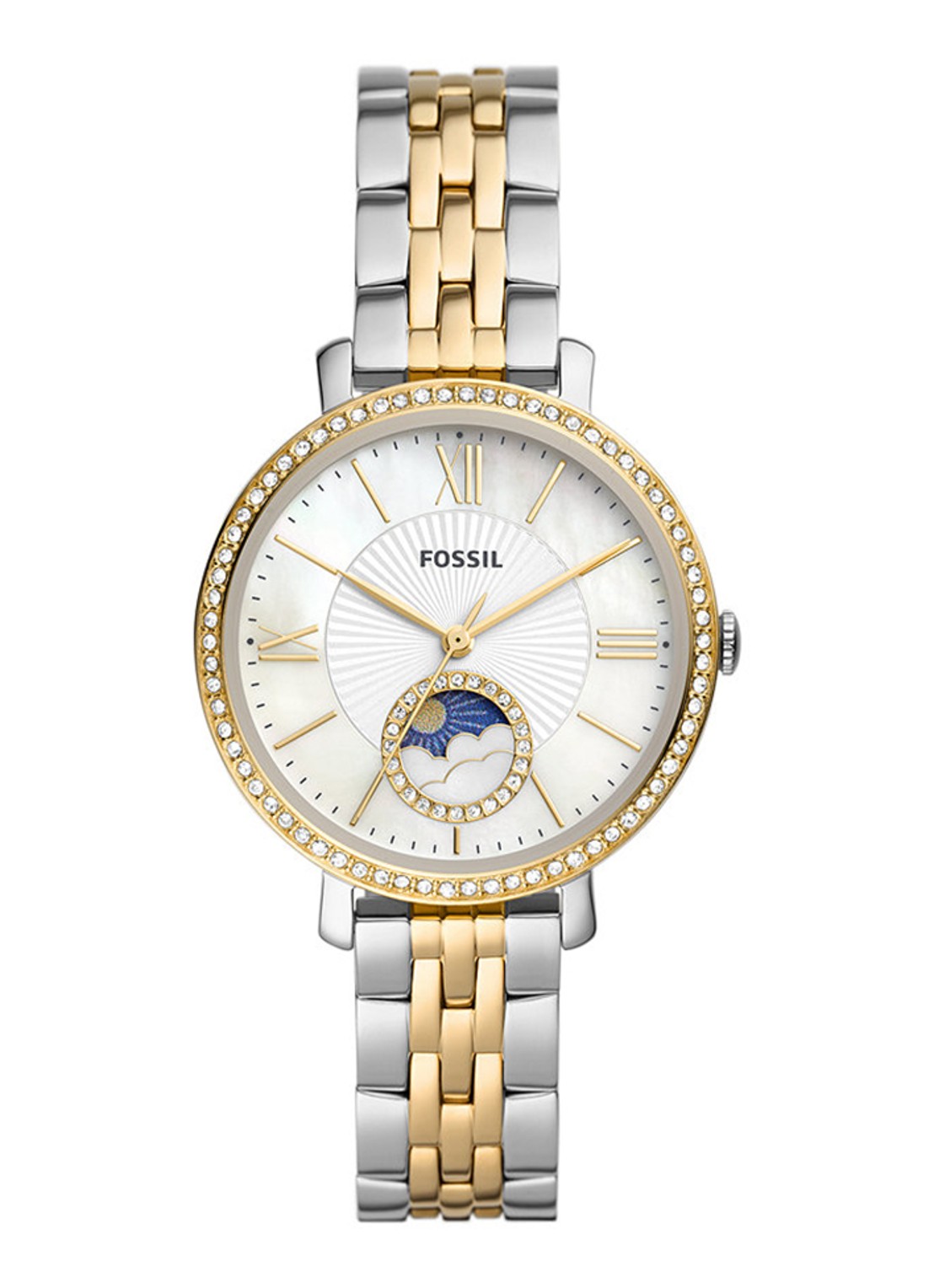 Fossil Jacqueline horloge ES5166 - voorkant zilver