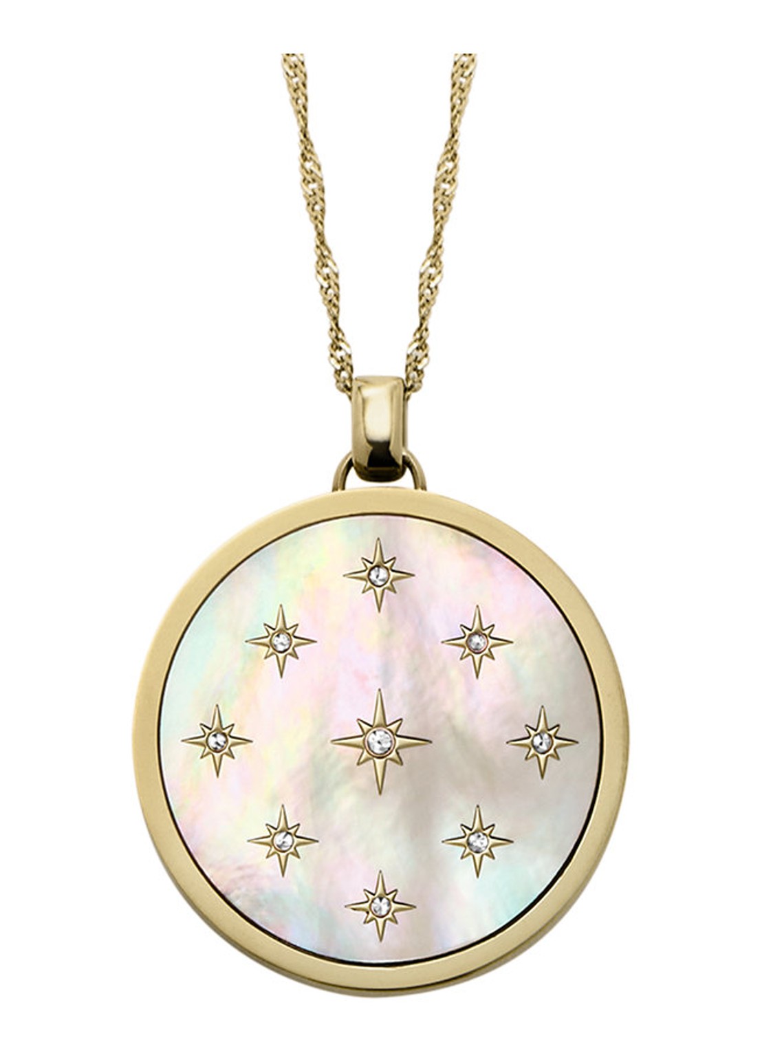 Fossil Jewelry ketting met hanger JF04864710 - voorkant 4 goud