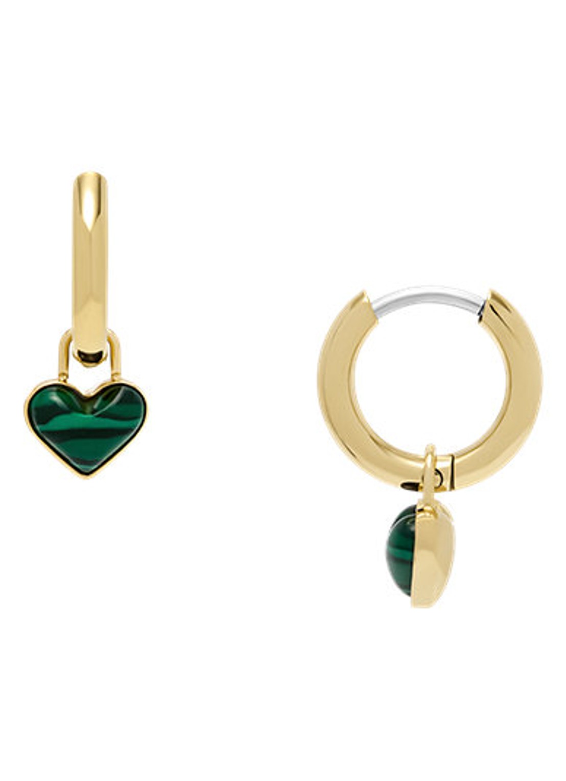 Fossil Jewelry oorringen met hanger JF04859710 - voorkant goud