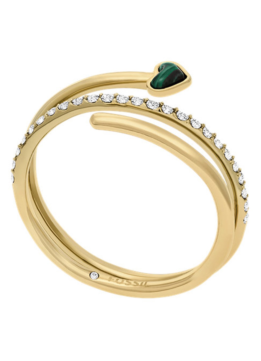 Fossil Jewelry ring met malachiet JF04860710 - detail 2 goud