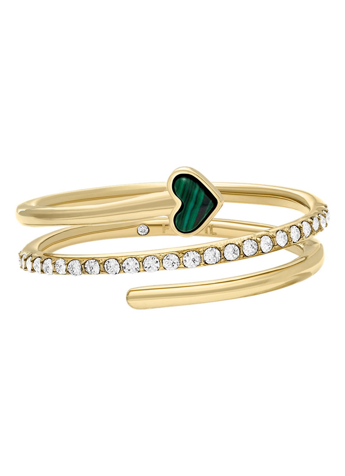 Fossil Jewelry ring met malachiet JF04860710 - voorkant 4 goud