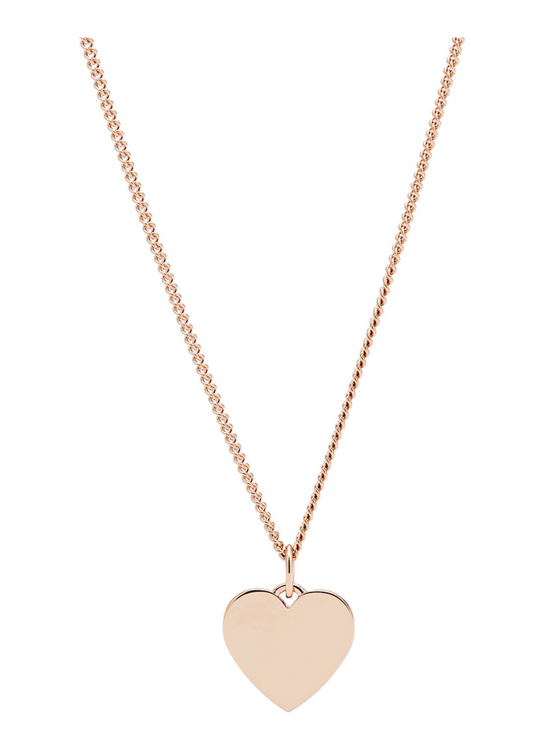 Fossil Ketting met hanger JF03021791 - voorkant roségoud