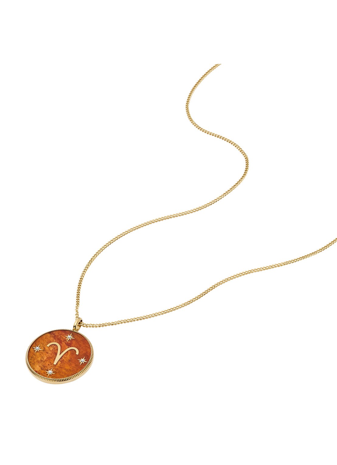 Fossil Ketting met hanger JF04838710 - detail 2 goud