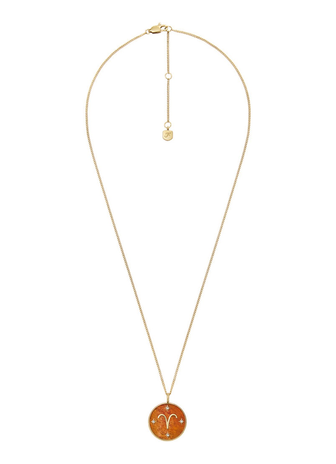 Fossil Ketting met hanger JF04838710 - detail 3 goud