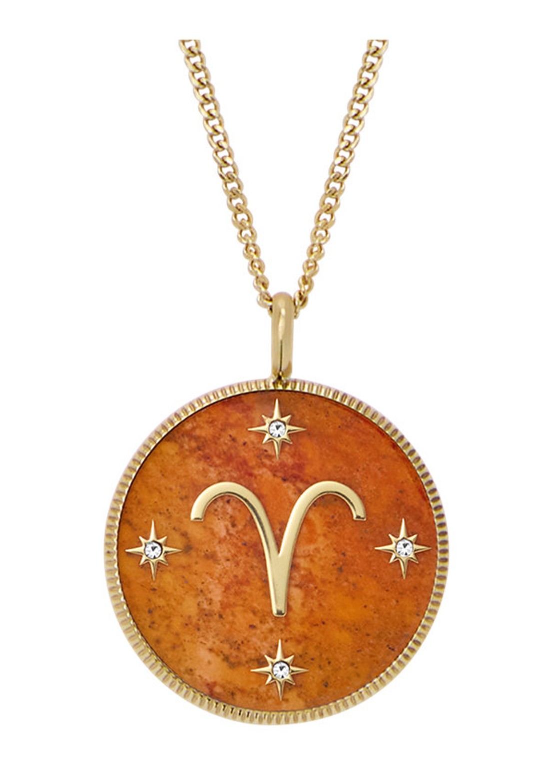 Fossil Ketting met hanger JF04838710 - voorkant goud