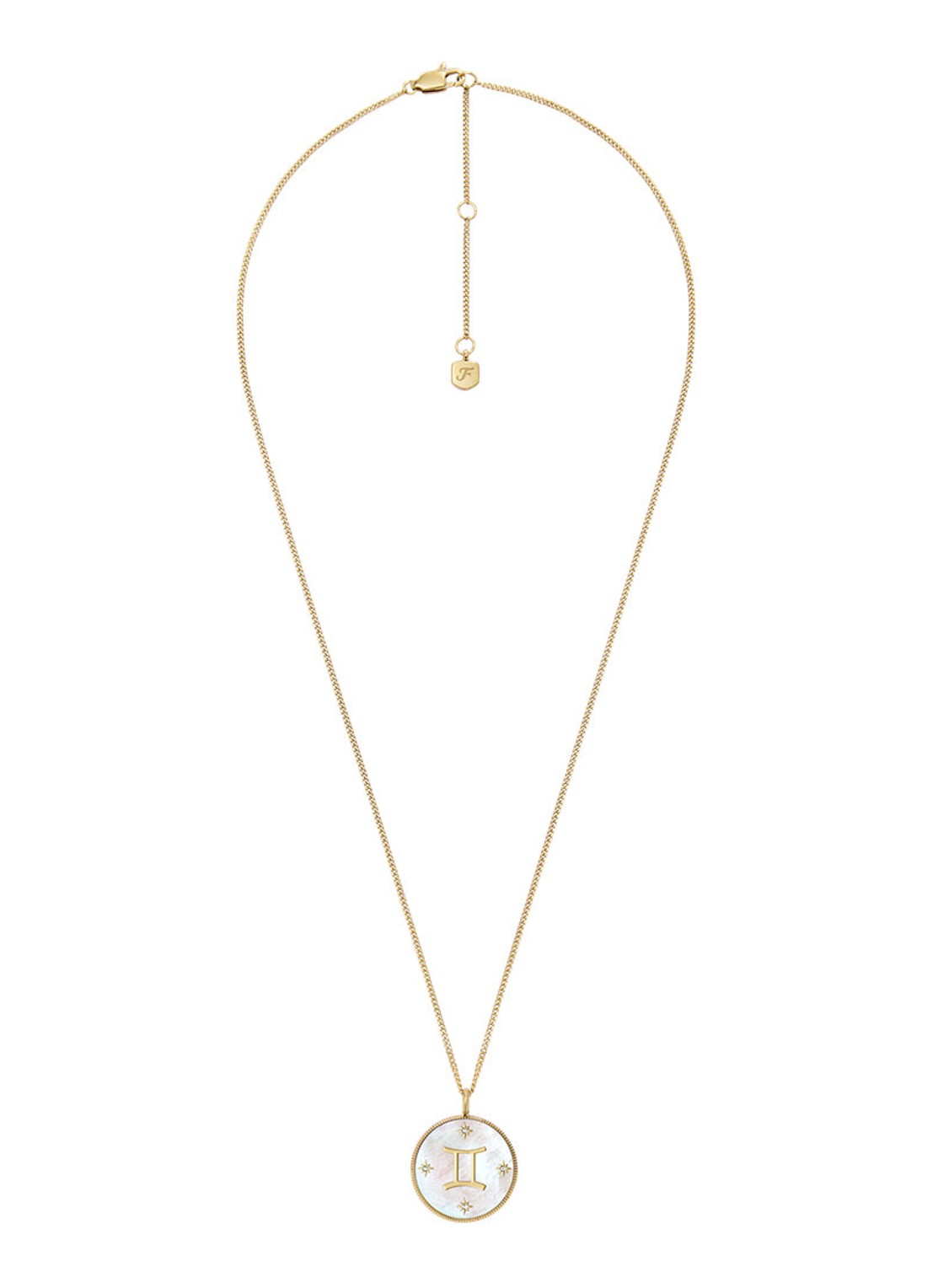 Fossil Ketting met hanger JF04840710 - detail 2 goud