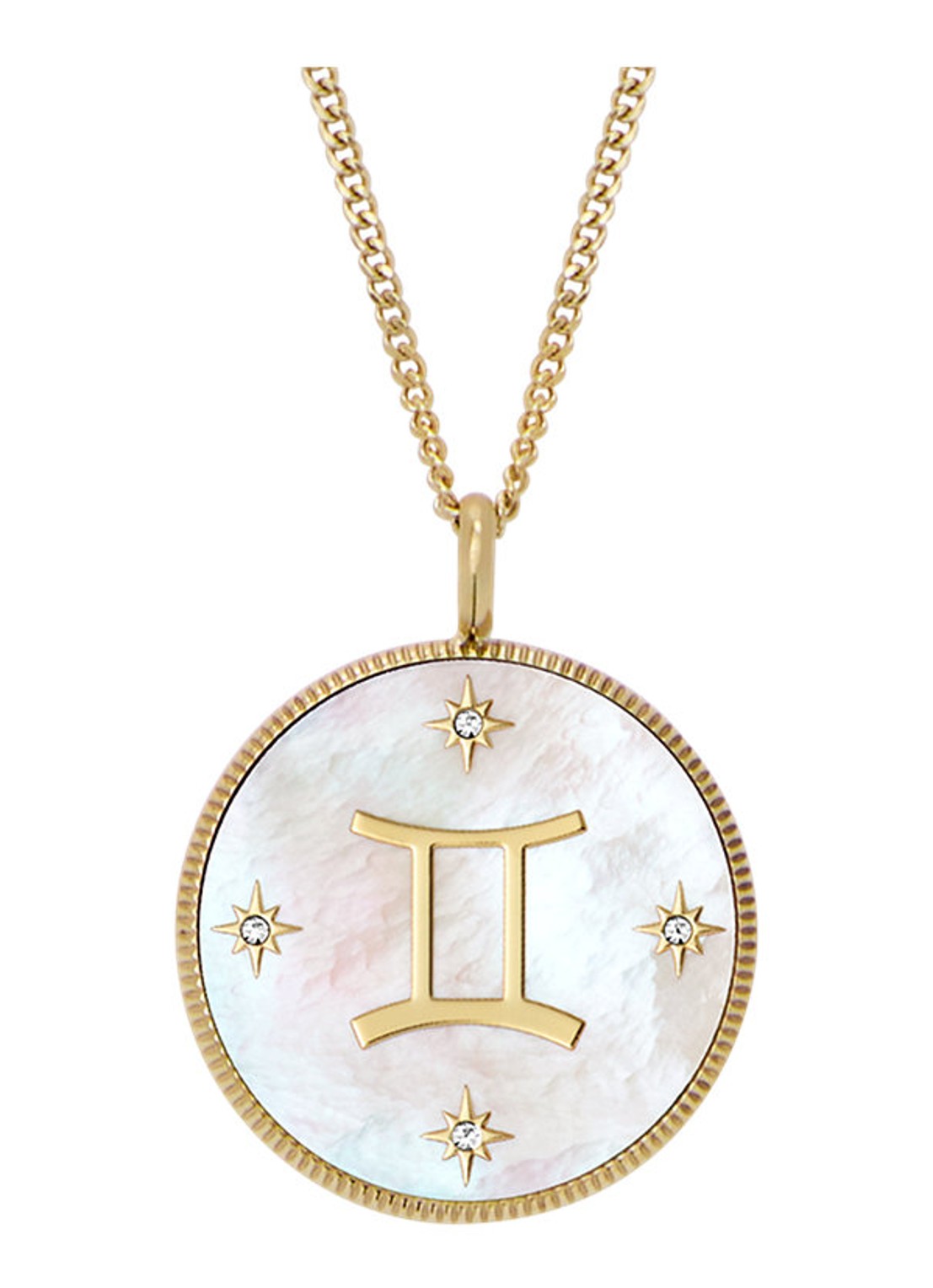 Fossil Ketting met hanger JF04840710 - voorkant 5 goud