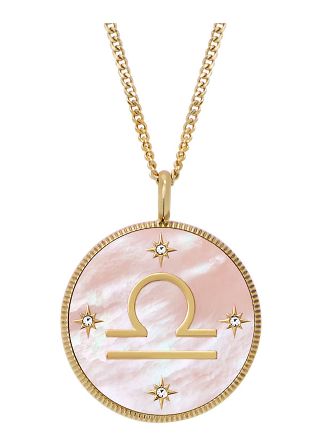 Fossil Ketting met hanger JF04844710 - voorkant goud