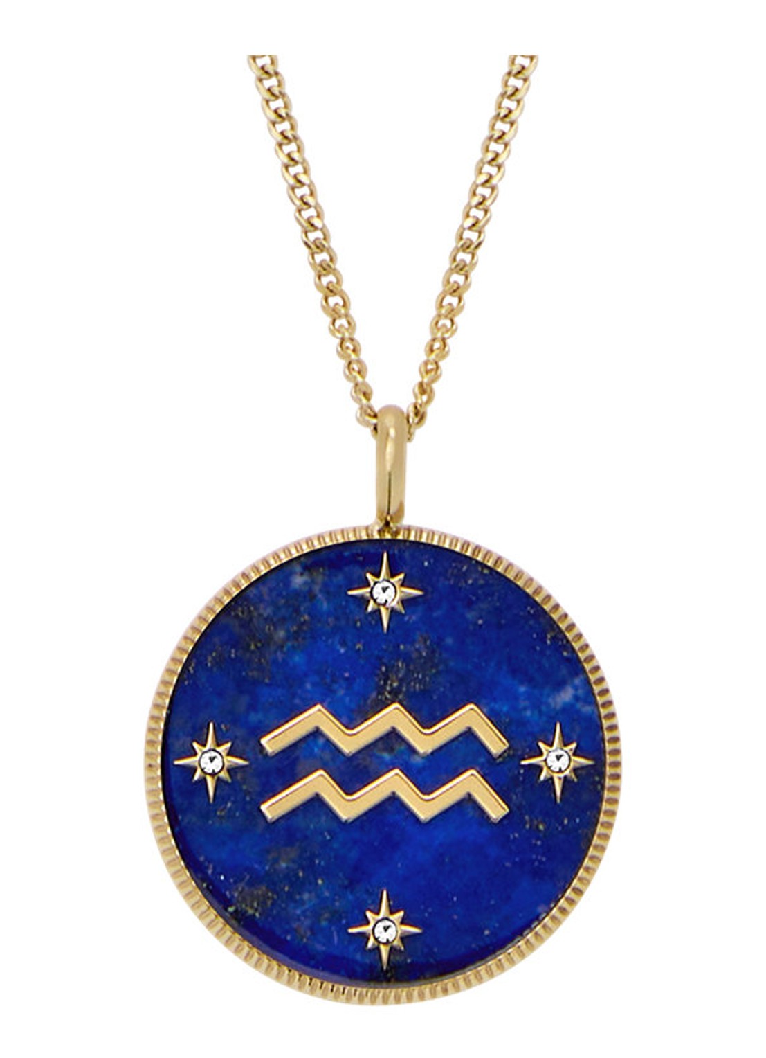 Fossil Ketting met hanger JF04849710 - voorkant goud