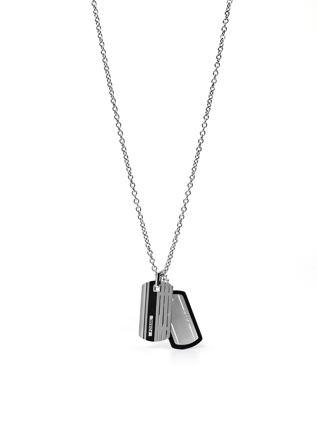 Fossil Ketting met hanger - voorkant antraciet