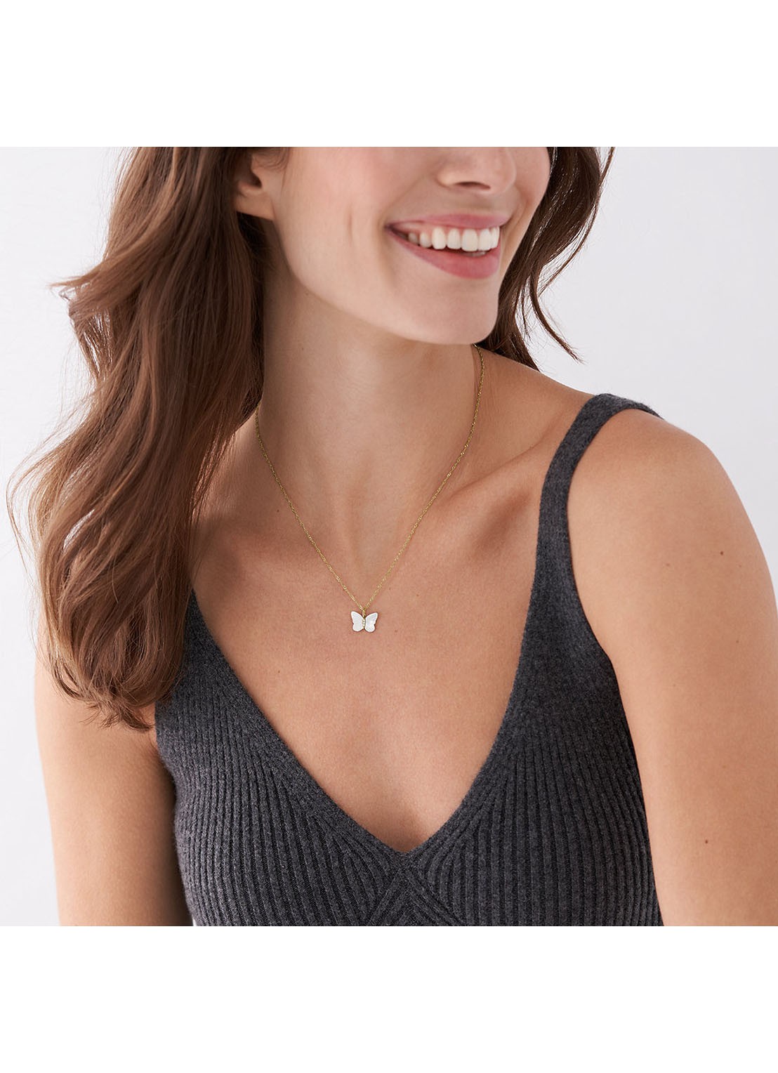 Fossil Ketting met kristal JF04424710 - detail 5 goud
