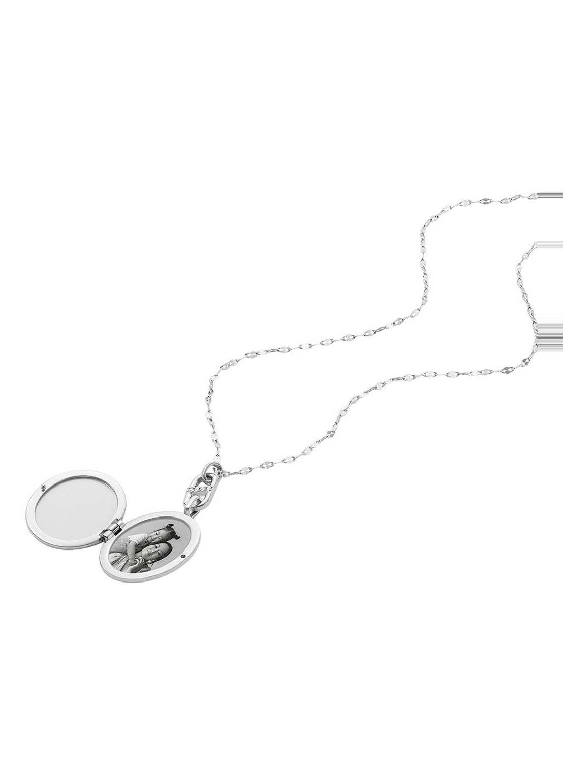 Fossil Ketting met kristal JF04427040 - detail 3 zilver