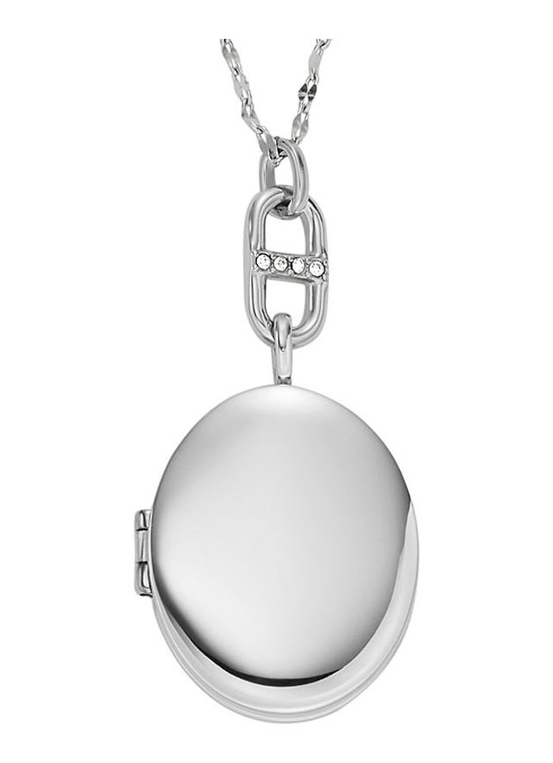 Fossil Ketting met kristal JF04427040 - detail 4 zilver