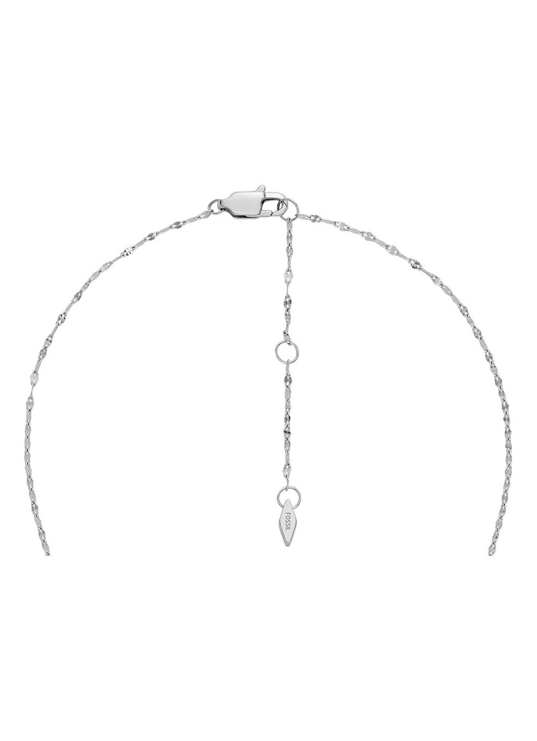 Fossil Ketting met kristal JF04427040 - detail 5 zilver