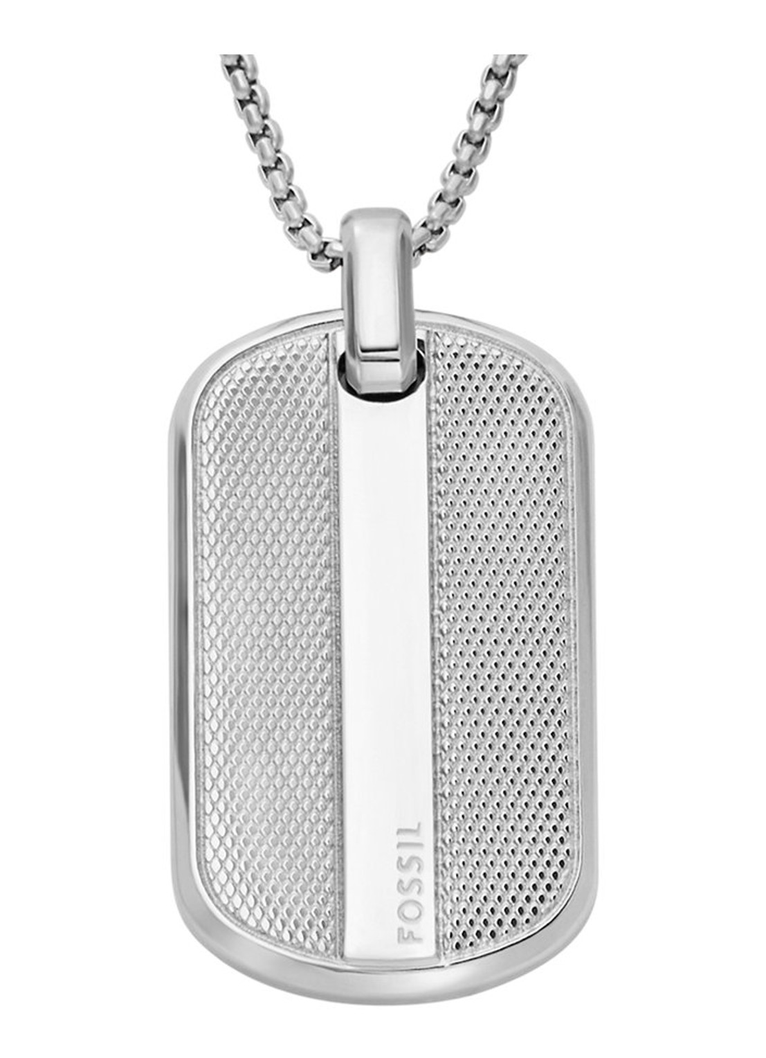 Fossil Knox ketting met hanger JF04882040 - voorkant zilver