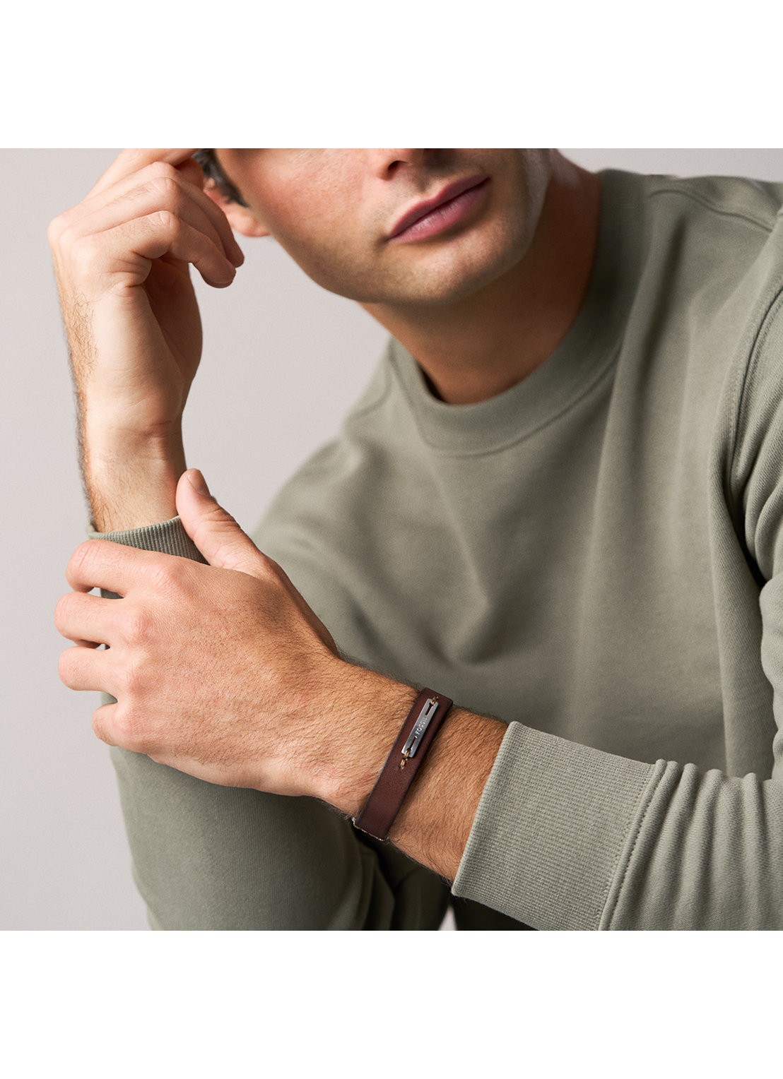 Fossil Machine armband JF04963040 - detail 5 bruin