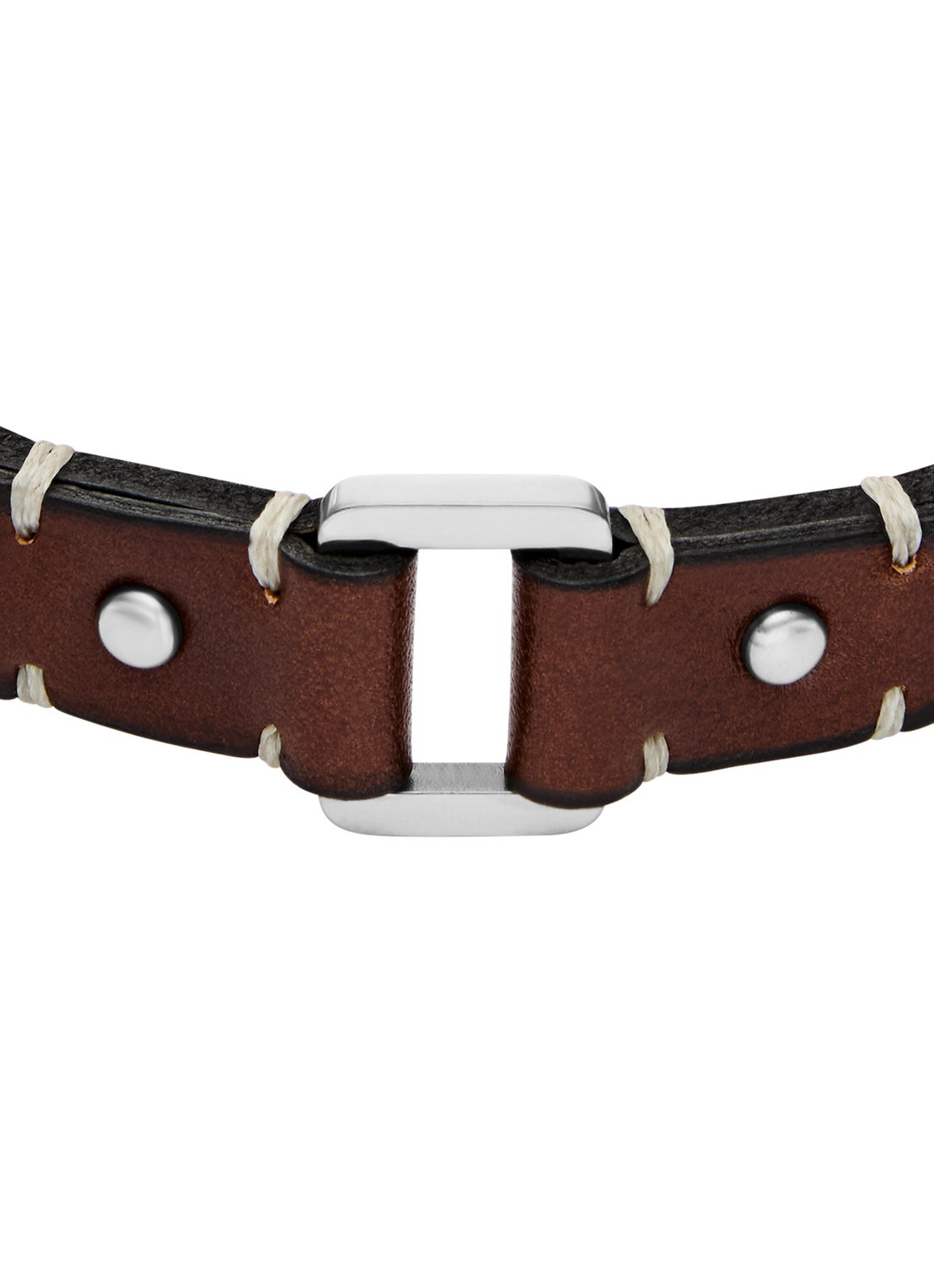 Fossil Machine armband van leer JF04942040 - detail bruin