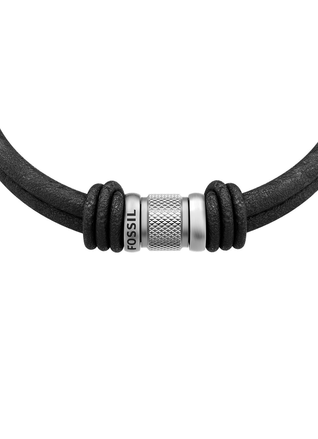 Fossil Machine armband van leer JF05008040 - detail zwart