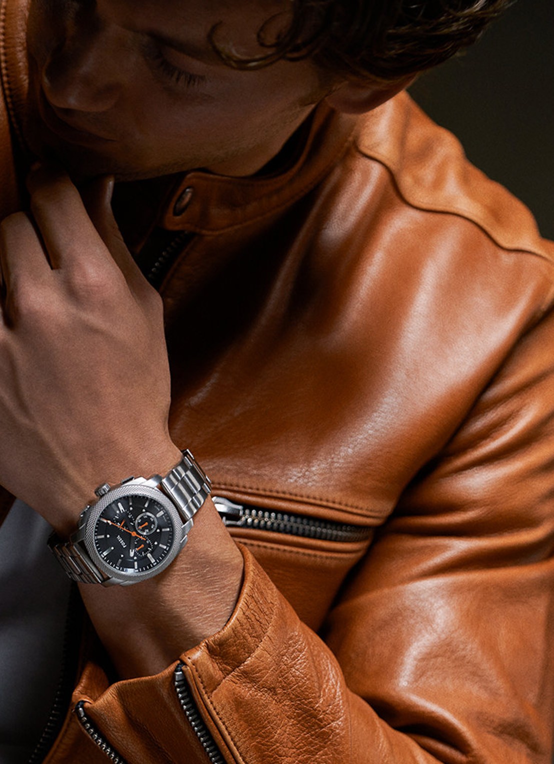 Fossil Machine horloge FS6095 - detail 4 zilver