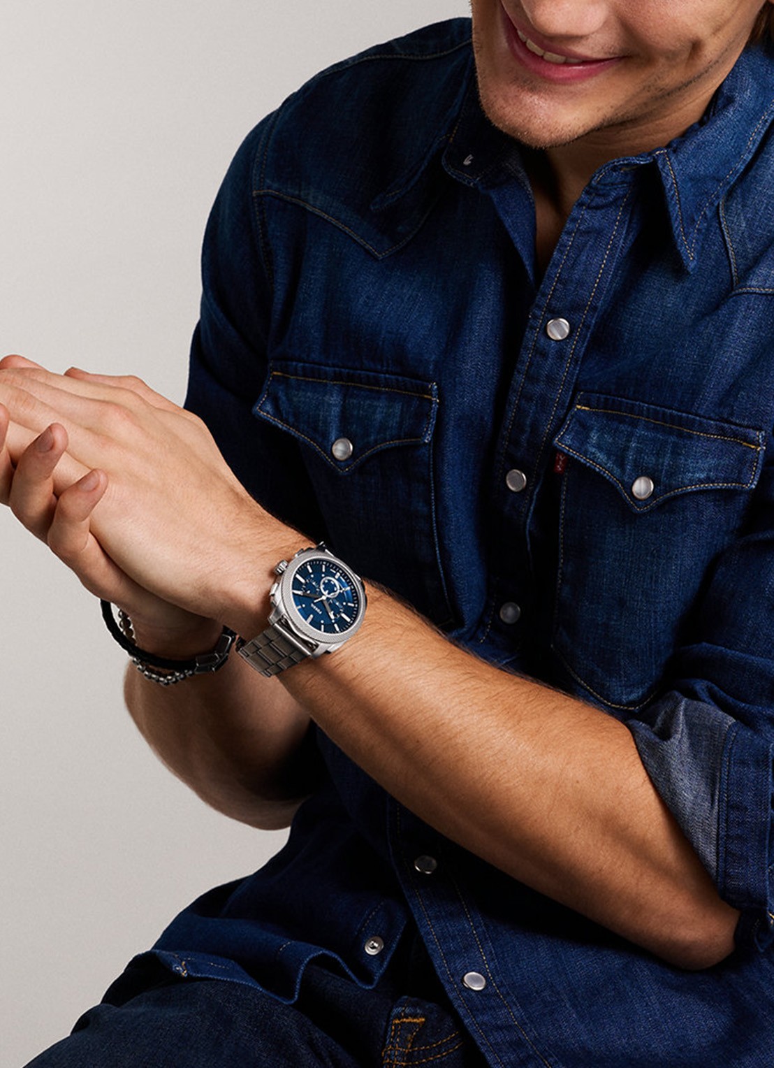 Fossil Machine horloge FS6096 - detail 4 zilver