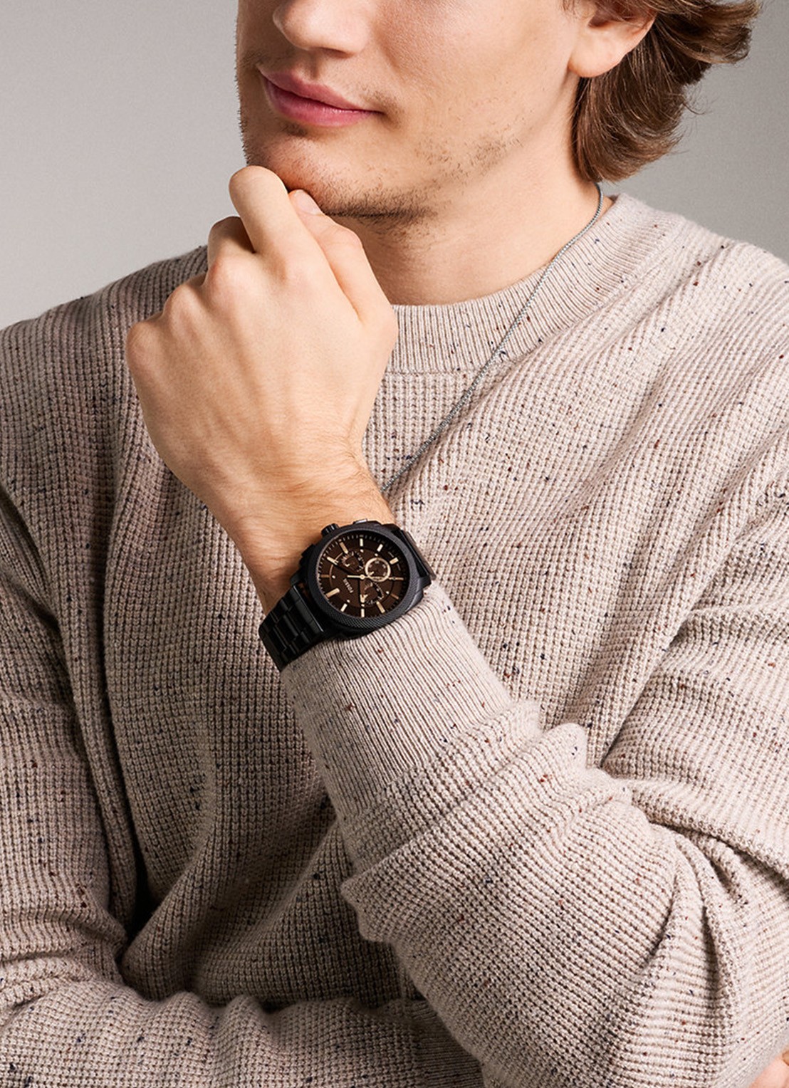 Fossil Machine horloge FS6097 - detail 4 zwart