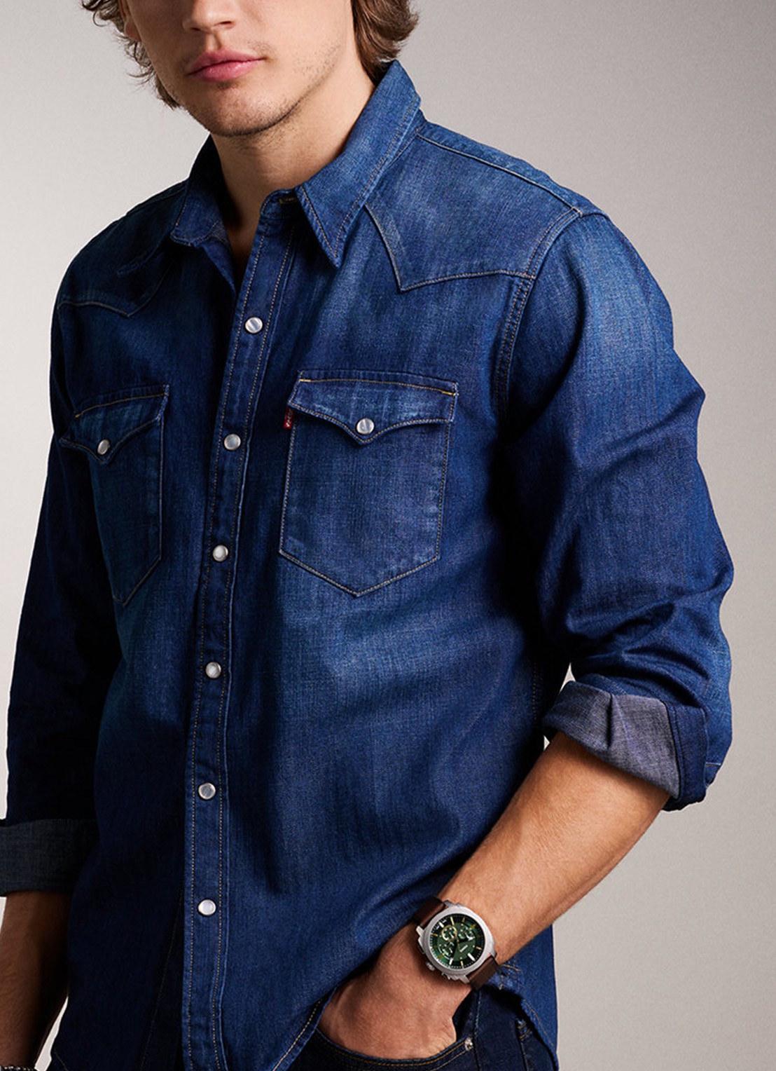 Fossil Machine horloge FS6100 - detail 4 zilver