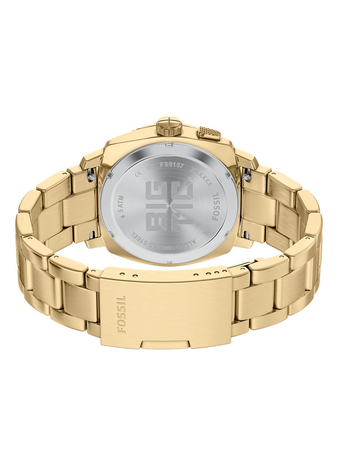 Fossil Machine horloge FS6157 - detail 5 goud