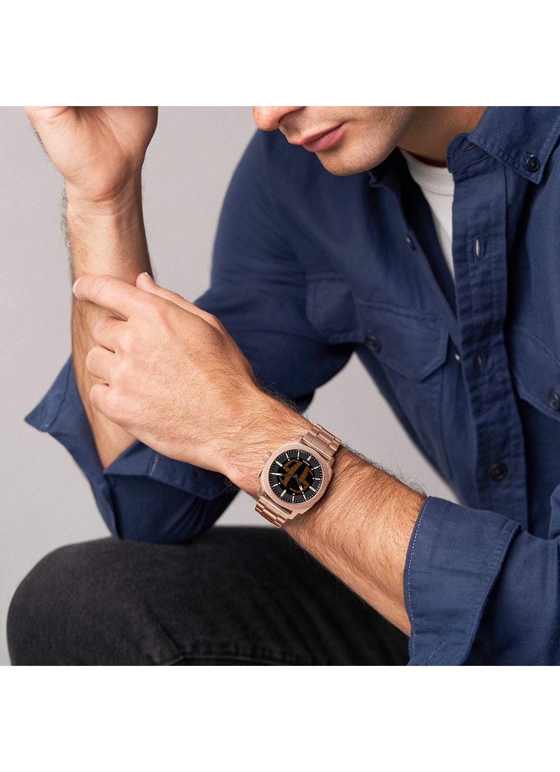 Fossil Machine horloge FS6158 - detail 6 roségoud