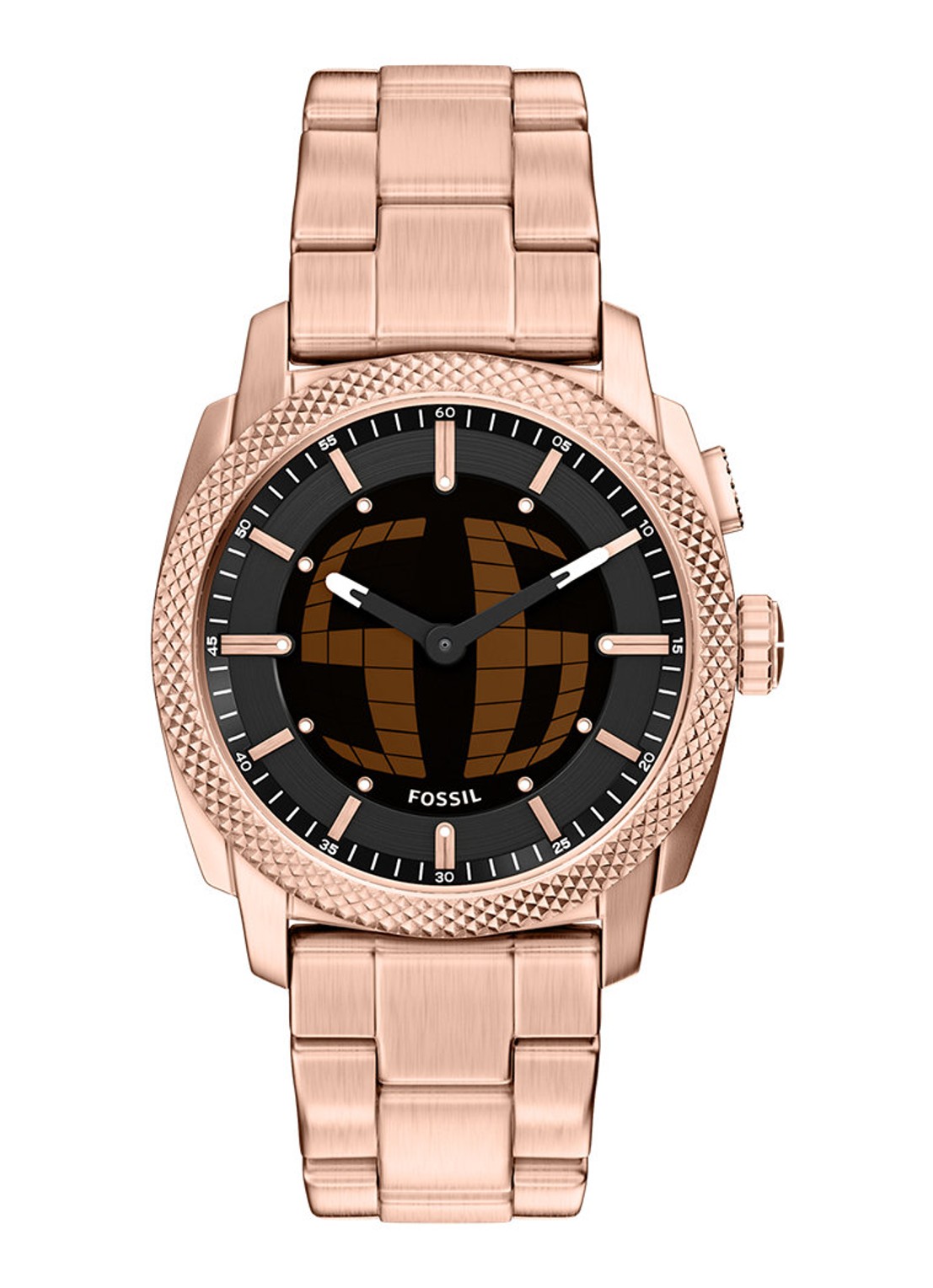 Fossil Machine horloge FS6158 - voorkant roségoud