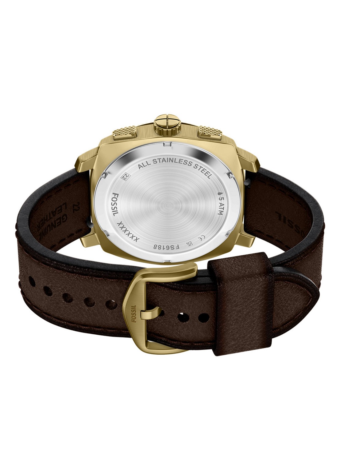 Fossil Machine horloge FS6188 - detail 4 goud