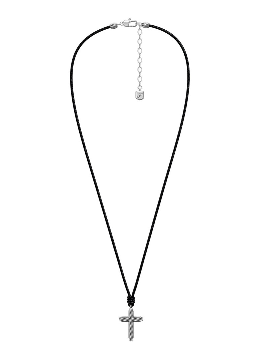 Fossil Machine ketting van leer JF05006040 - detail 3 zwart