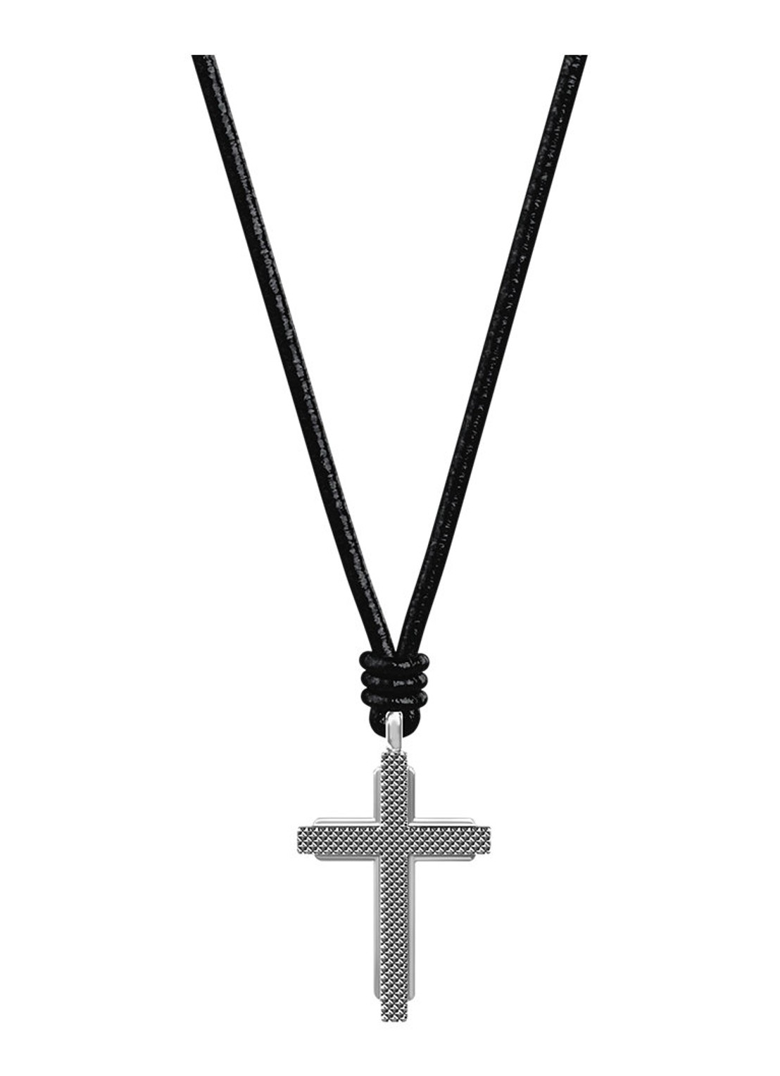 Fossil Machine ketting van leer JF05006040 - detail 5 zwart
