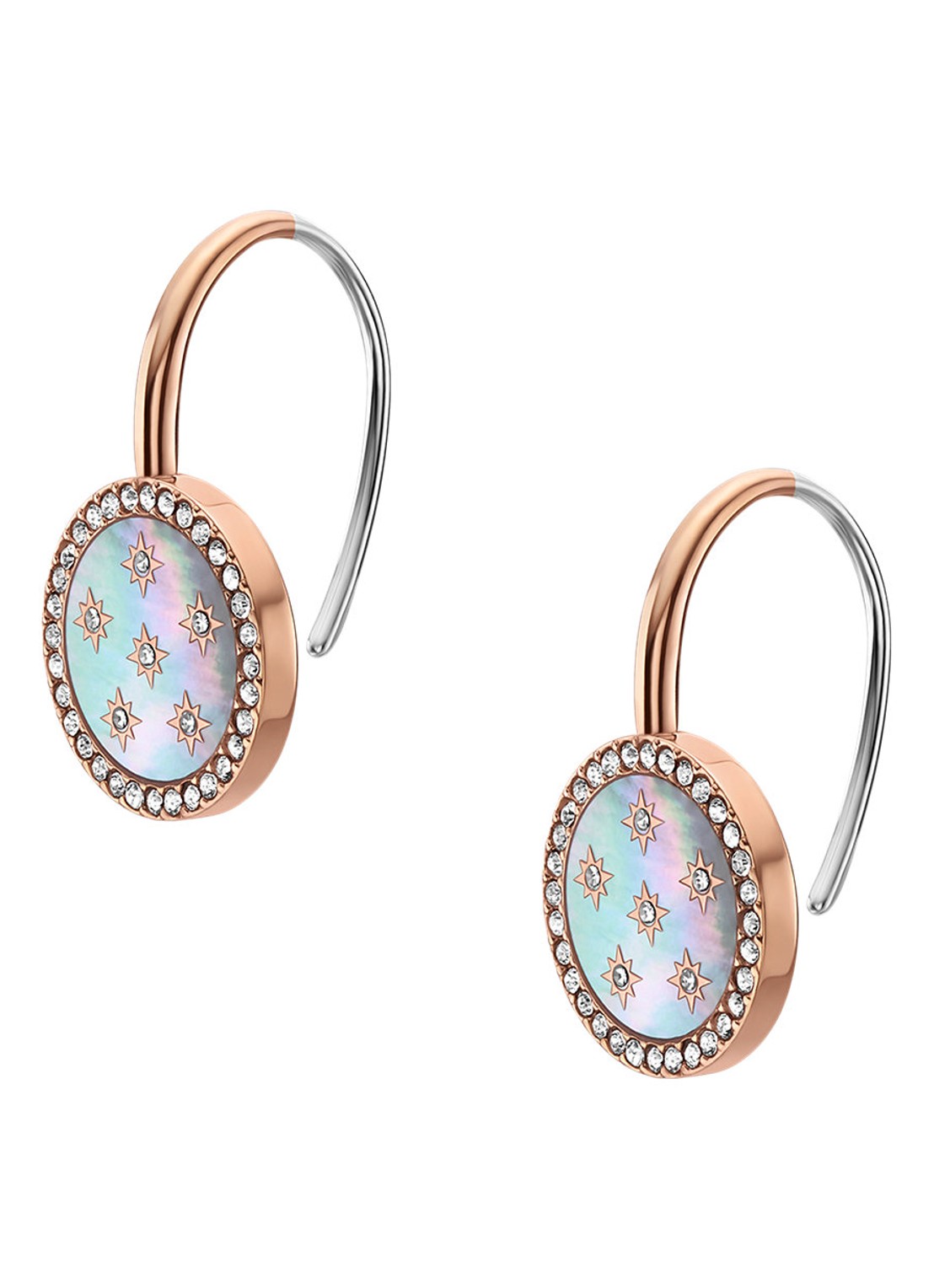 Fossil Merrit oorhangers JF04938791 - detail 2 roségoud