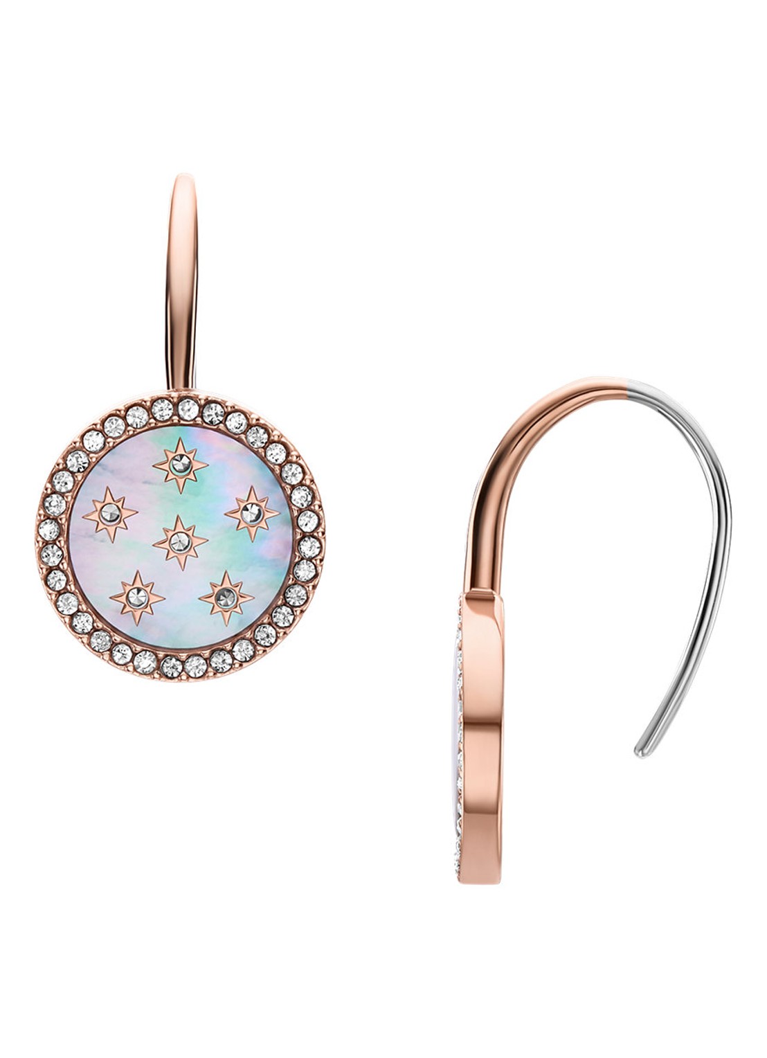 Fossil Merrit oorhangers JF04938791 - voorkant 5 roségoud
