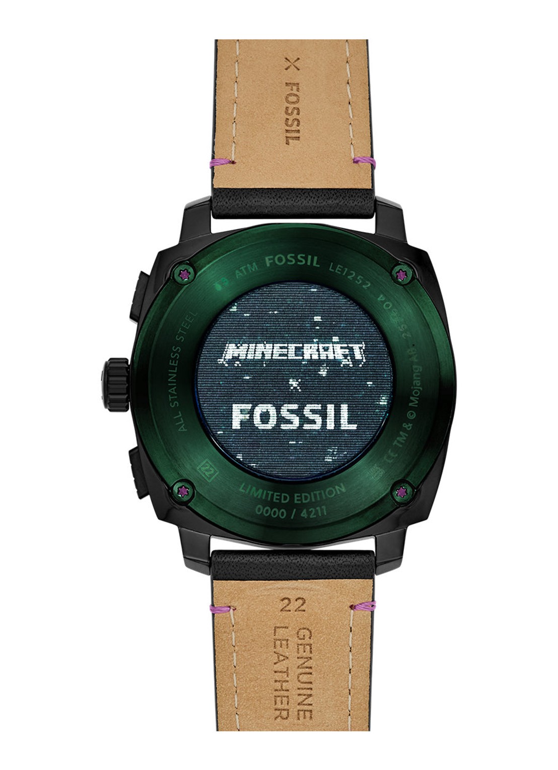 Fossil Minecraft horloge LE1252 - Limited Edition - detail 3 zwart