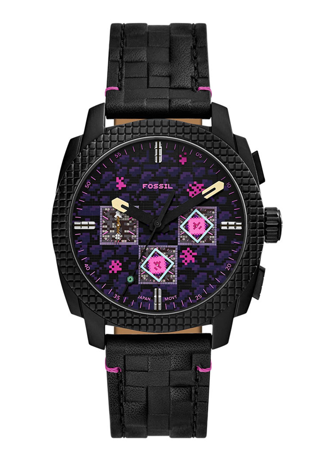 Fossil Minecraft horloge LE1252 - Limited Edition - voorkant 6 zwart