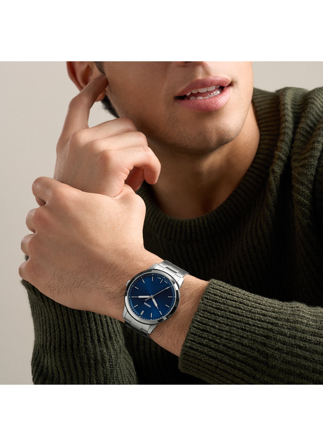 Fossil Minimalist horloge FS6180 - detail 4 zilver