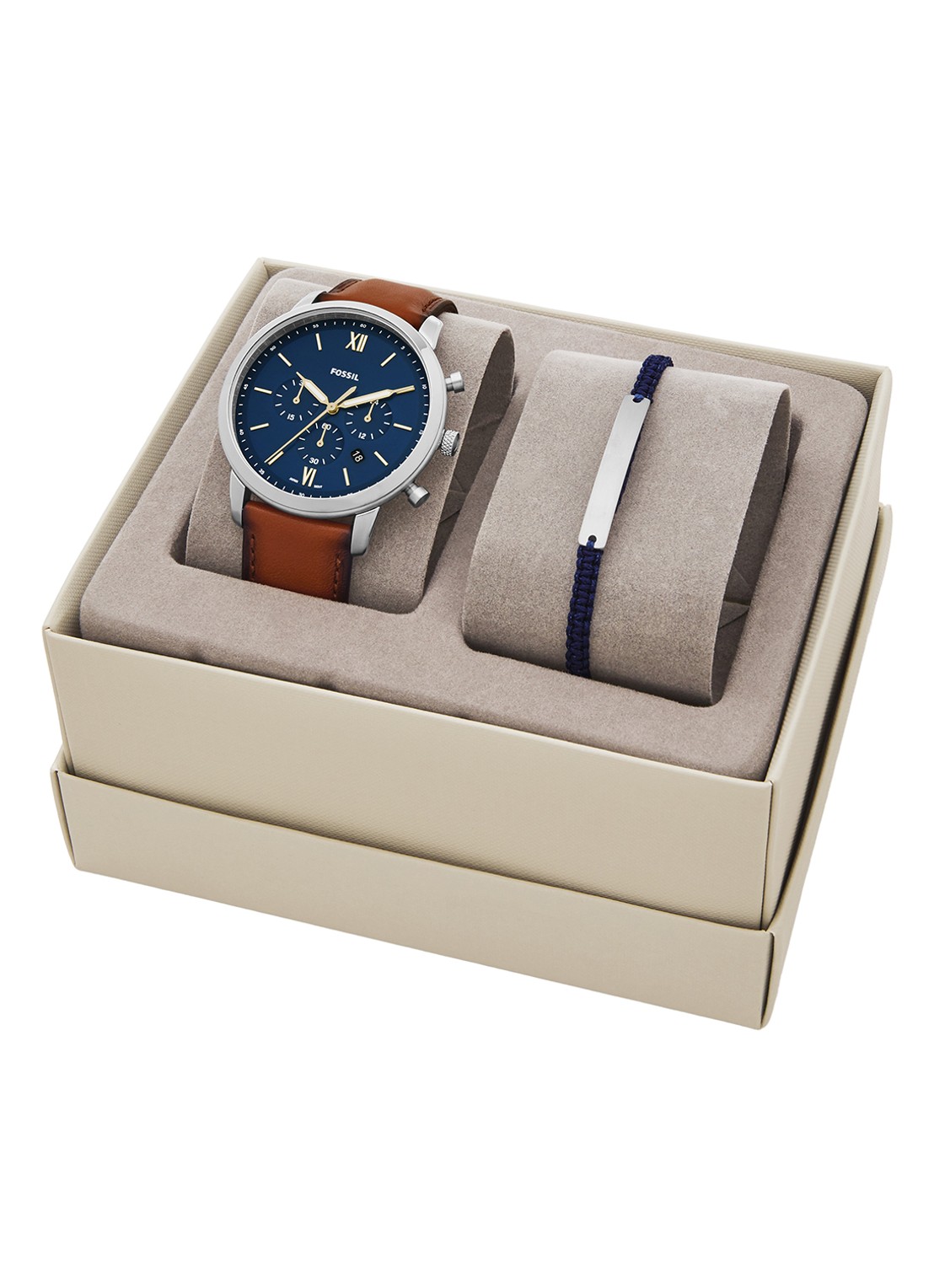 Fossil Neutra Chrono Horloge set 2-delig FS5708SET - detail 4 zilver