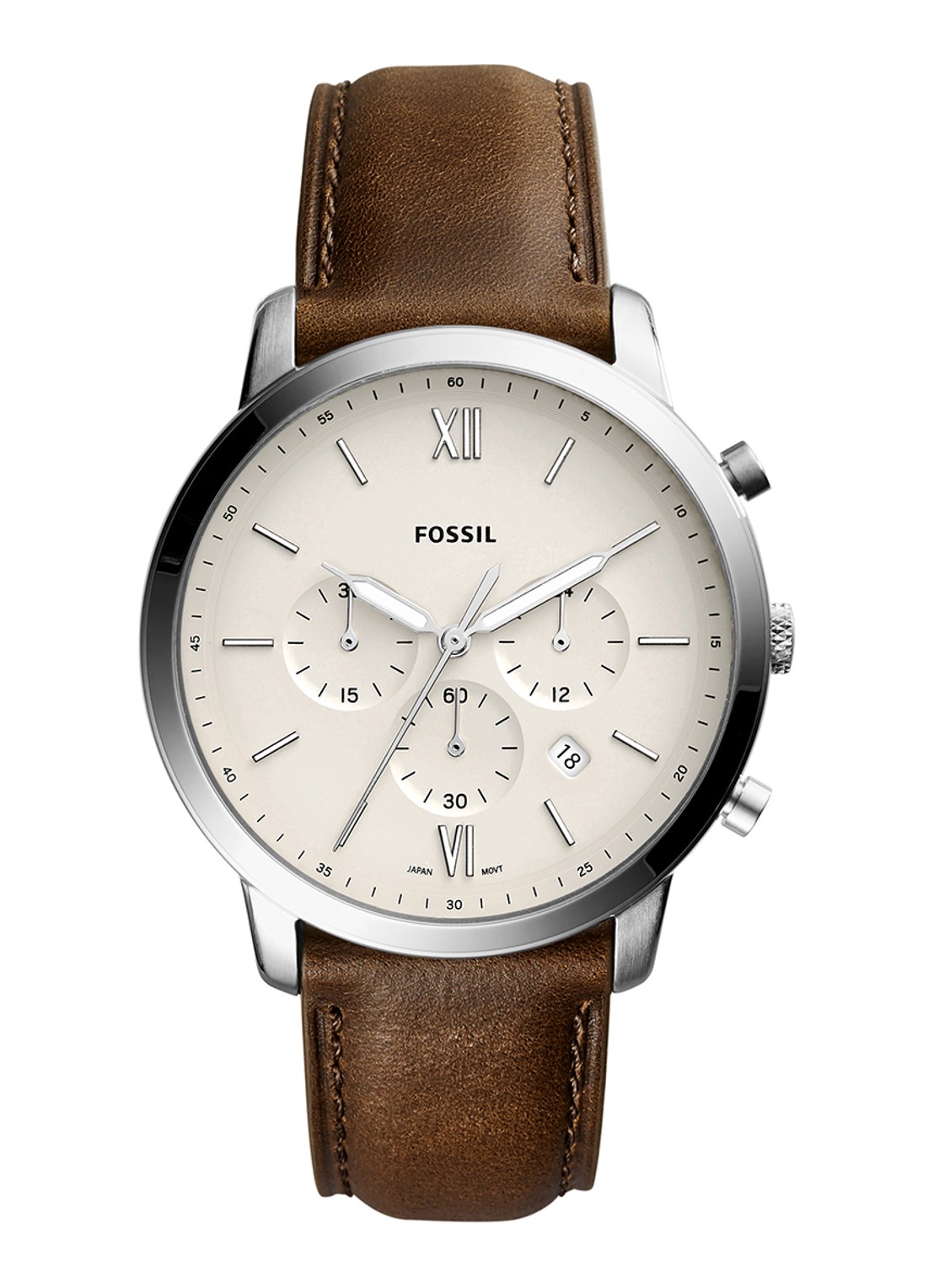 Fossil Neutra horloge FS5380 - voorkant 2 zilver