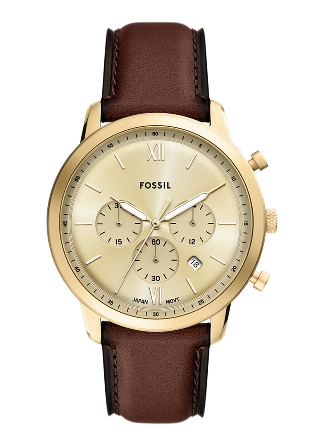 Fossil Neutra horloge FS6113 - voorkant goud