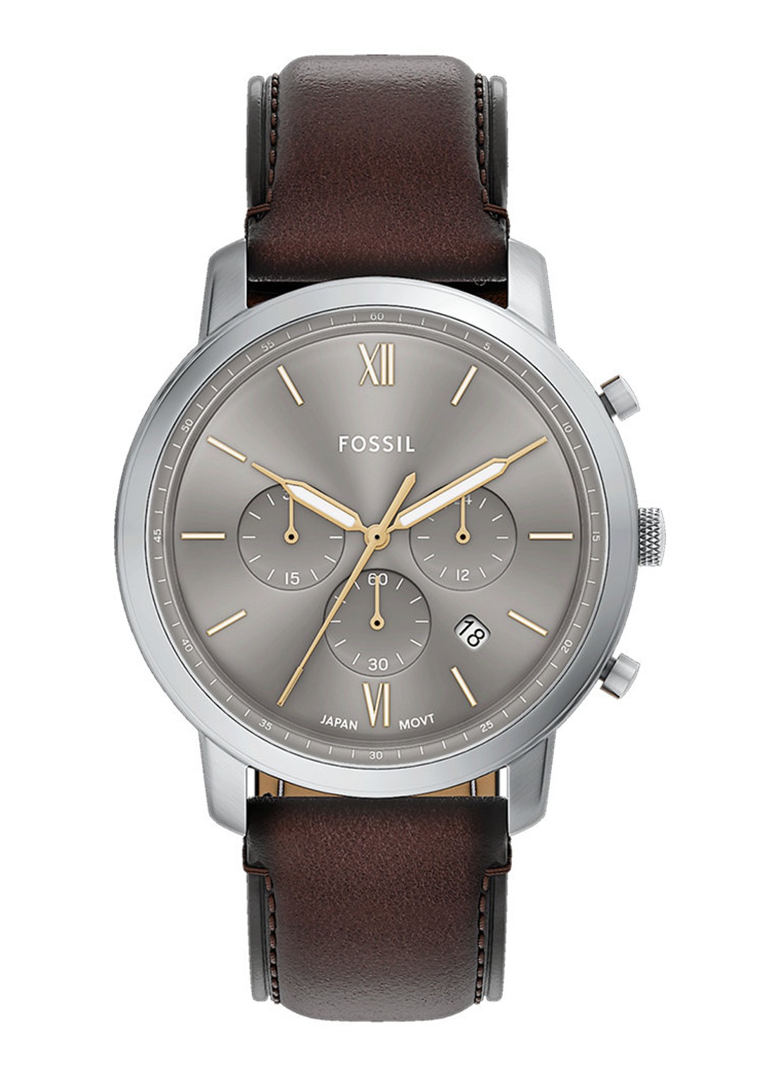 Fossil Neutra horloge FS6129 - voorkant 6 zilver